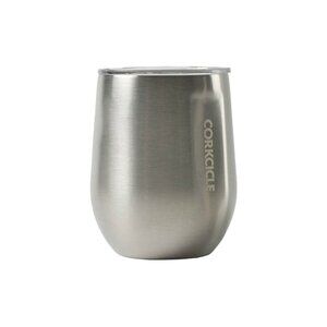 Corkcicle Brushed Steel 12 oz Stemless Wine Cup NEW